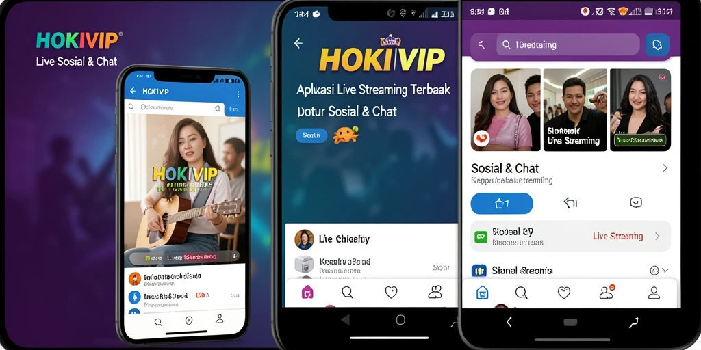 Tampilan antarmuka HOKIVIP saat live streaming yang menarik dan interaktif.