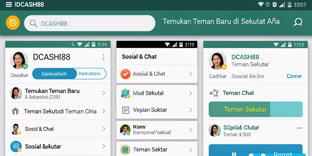 Tampilan antarmuka IDCASH88 yang menarik untuk menjalin pertemanan.