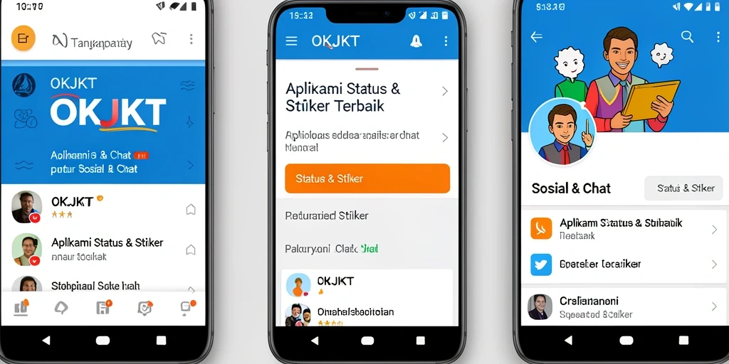 Tampilan antarmuka aplikasi OKJKT yang menarik dan interaktif.