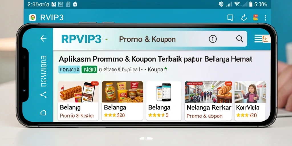 Antarmuka RPVIP3 menampilkan berbagai kupon dan promo menarik untuk belanja.