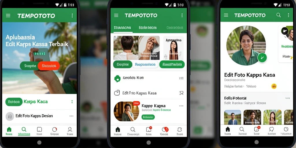 Antarmuka aplikasi TEMPOTOTO untuk edit foto kertas kaca.