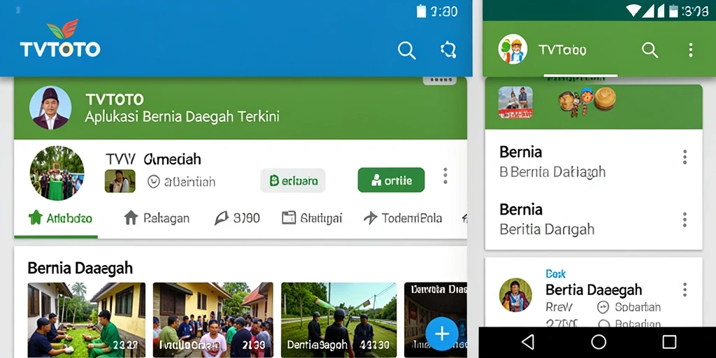 Tampilan antarmuka pengguna aplikasi TVTOTO yang informatif.