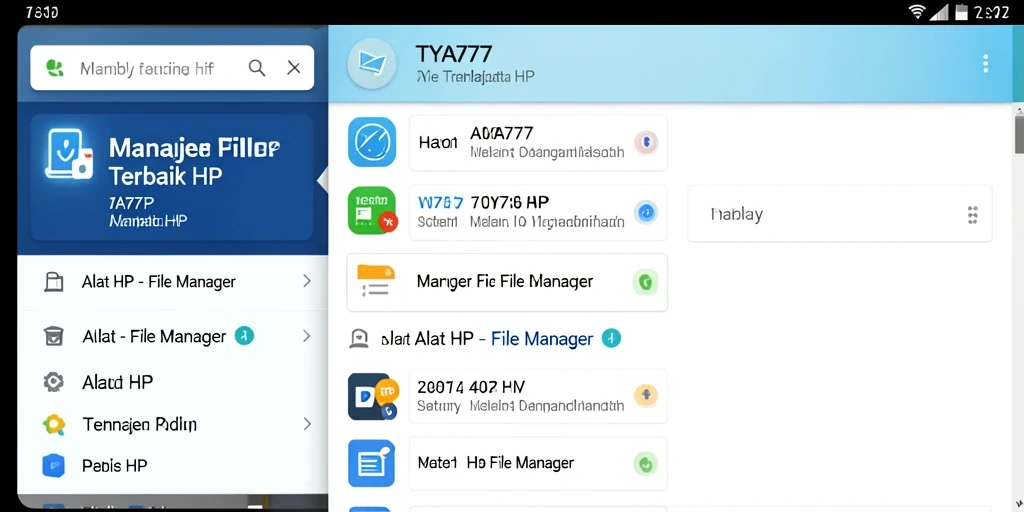 Tampilan antarmuka aplikasi TYA777 yang memudahkan pengelolaan file dan folder.