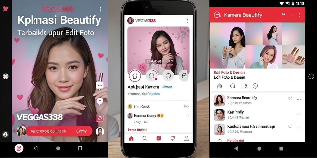 Antarmuka pengguna VEGAS338 dengan fitur Kamera Beautify yang menarik.
